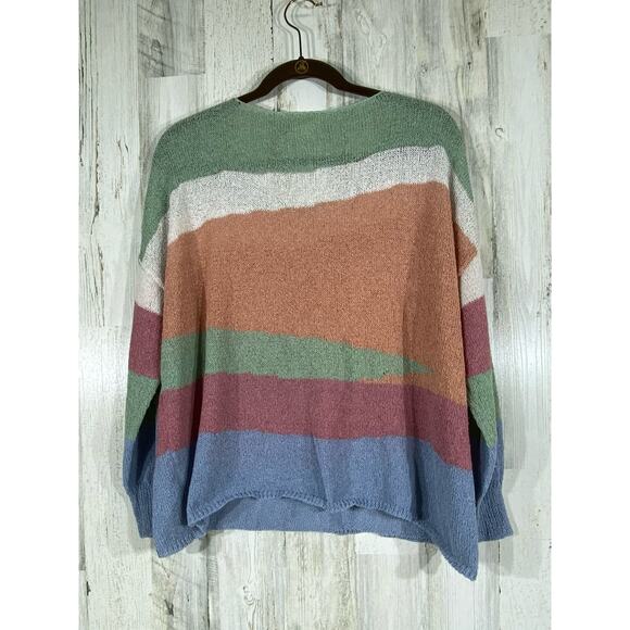 Adora Womens Sweater Size Small‎ Multicolor Pastel Very Oversized Boxy - Picture 2 of 8